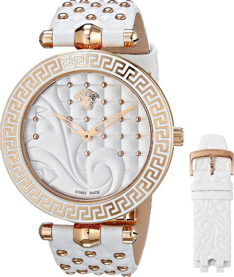 versace vk7010013 women's vanitas rose gold ion plated interchaneable straps|Amazon.com: Versace Womens White 40 mm Vanitas Watch .